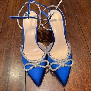Kelly & Katie Rhinestone Bow High Heel Women's Shoes Size 10 Royal Blue